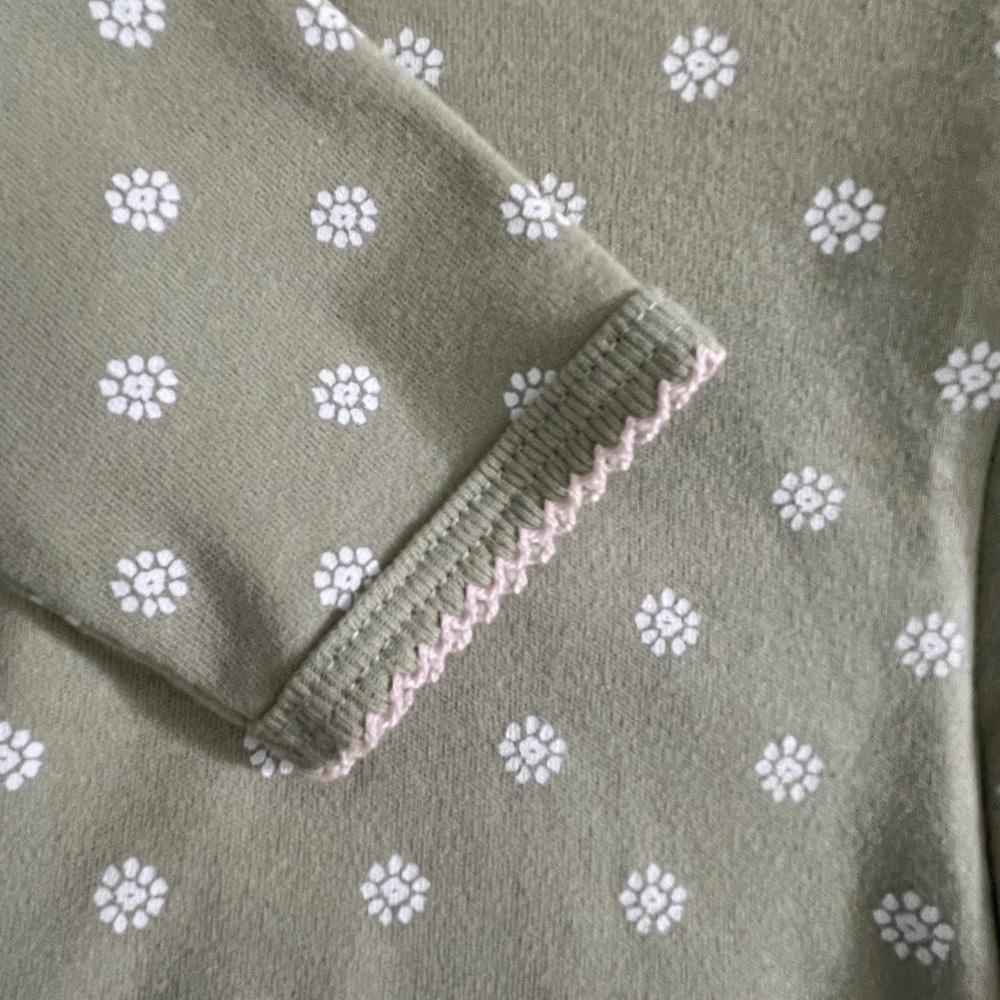 NEW Carter’s Bunny Footed  Cotton Jersey Sleeper 2 way zip Appliqué 6M - Picture 4 of 5